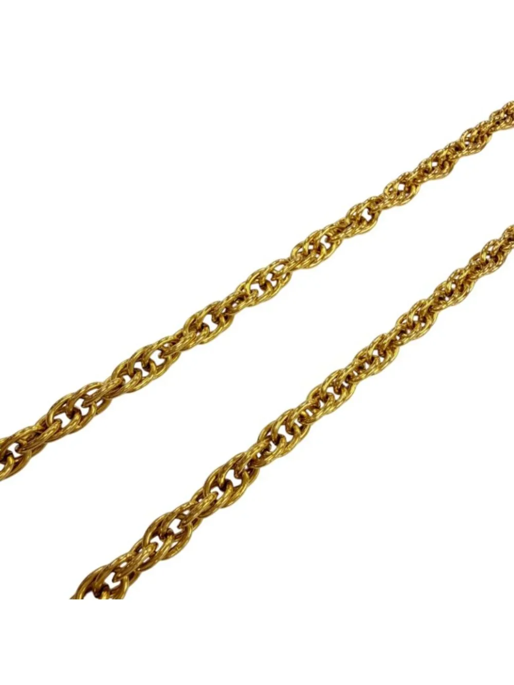 Chanel Vintage Metal CC Logo Twist Chain Necklace Gold